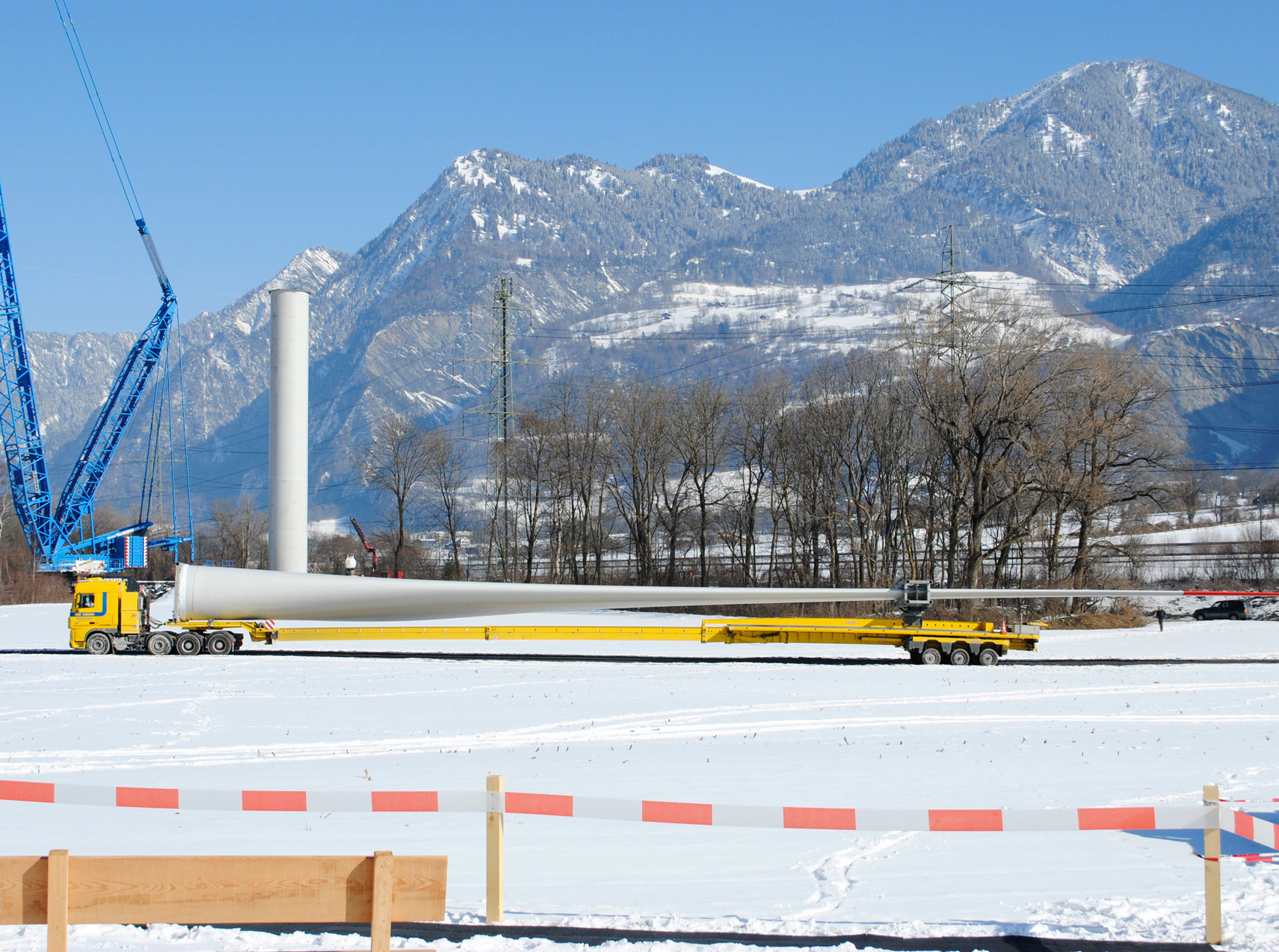 Besuchsbericht vom Aufbau der ersten Großwindanlage in der Ostschweiz 
